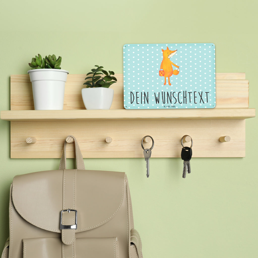 Personalisiertes Blechschild Fuchs Laterne Blechschild, Metallschild, Geschenk Schild, Schild, Magnet-Metall-Schild, Deko Schild, Wandschild, Wand-Dekoration, Türschild, Fuchs, Füchse, Spruch trösten, Liebeskummer Spruch, Laterne, Sankt Martin, Laternenumzug, Aufmuntern, Cäsar Otto Hugo Flaischlen