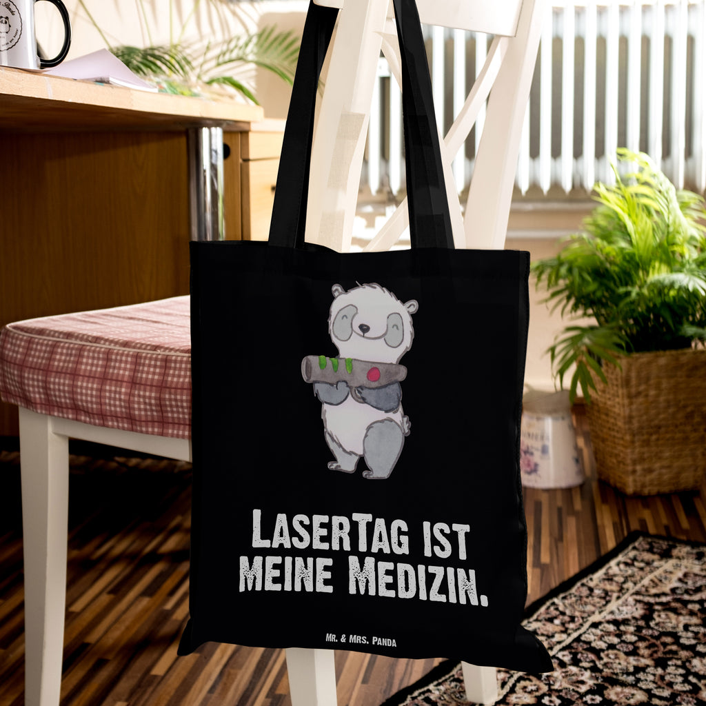 Tragetasche Panda LaserTag Medizin Beuteltasche, Beutel, Einkaufstasche, Jutebeutel, Stoffbeutel, Tasche, Shopper, Umhängetasche, Strandtasche, Schultertasche, Stofftasche, Tragetasche, Badetasche, Jutetasche, Einkaufstüte, Laptoptasche, Geschenk, Sport, Sportart, Hobby, Schenken, Danke, Dankeschön, Auszeichnung, Gewinn, Sportler, Lasertag, Lasergame Zentrum