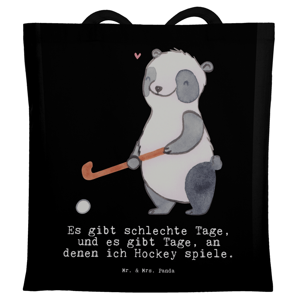 Tragetasche Panda Hockey spielen Tage Beuteltasche, Beutel, Einkaufstasche, Jutebeutel, Stoffbeutel, Tasche, Shopper, Umhängetasche, Strandtasche, Schultertasche, Stofftasche, Tragetasche, Badetasche, Jutetasche, Einkaufstüte, Laptoptasche, Geschenk, Sport, Sportart, Hobby, Schenken, Danke, Dankeschön, Auszeichnung, Gewinn, Sportler, Hockey spielen, Feldhockey, Hockeyschläger, Hockey Verein