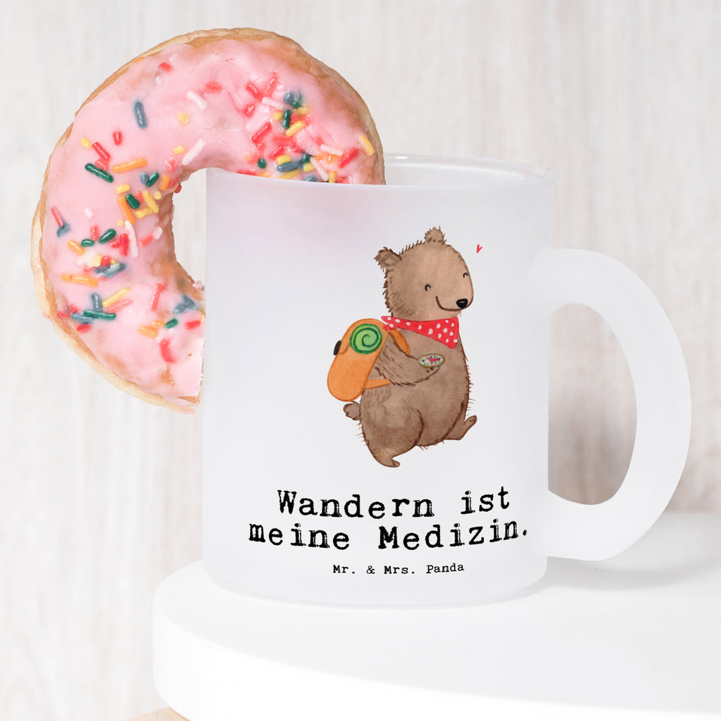 Teetasse Bär Wandern Medizin Teetasse, Teeglas, Teebecher, Tasse mit Henkel, Tasse, Glas Teetasse, Teetasse aus Glas, Geschenk, Sport, Sportart, Hobby, Schenken, Danke, Dankeschön, Auszeichnung, Gewinn, Sportler, Wandern, Bergsteigen, Wintertouren, Outdoor Sport, Freizeitsport, Spazieren, Natur entdecken