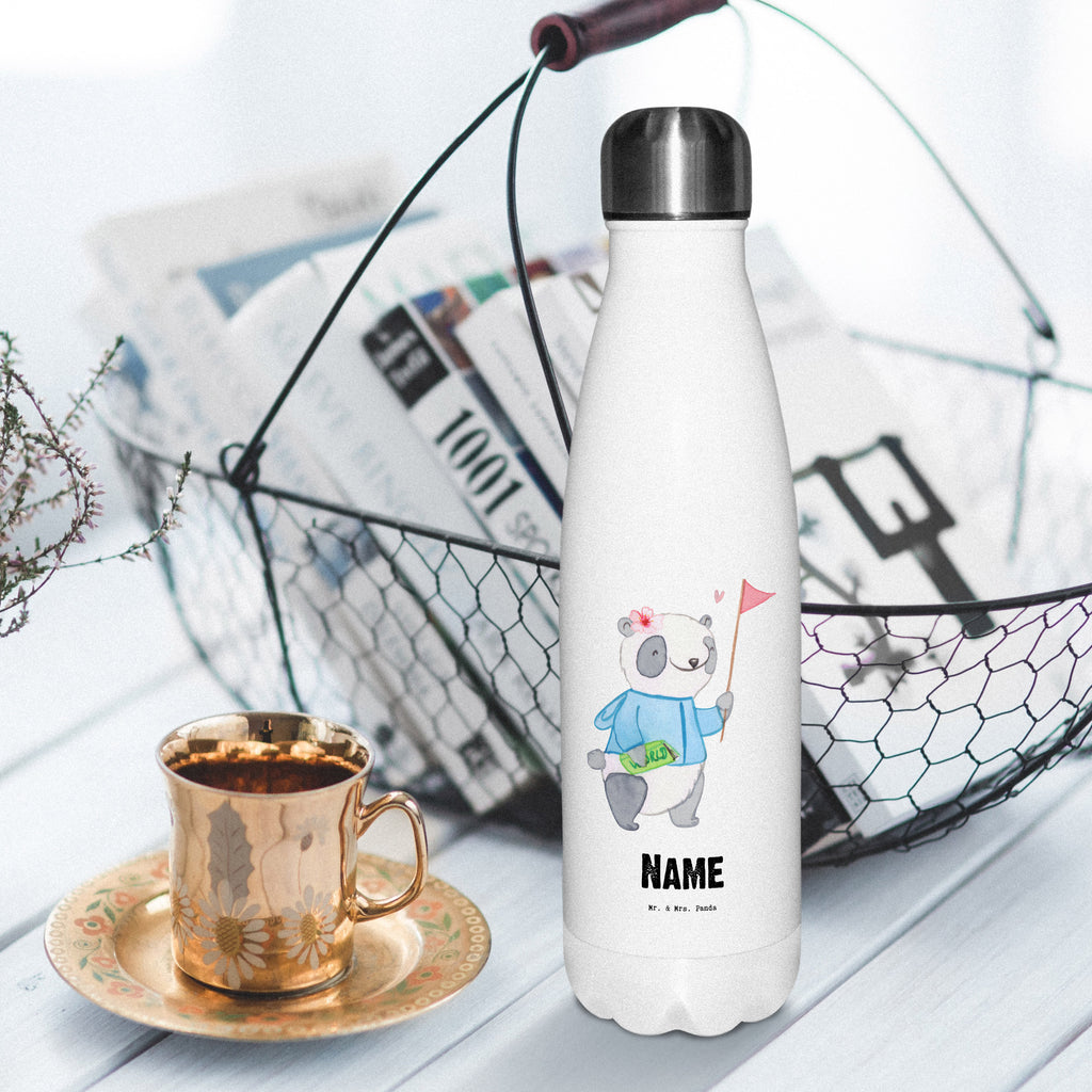 Personalisierte Thermosflasche Reiseleiterin mit Herz Personalisierte Isolierflasche, Personalisierte Thermoflasche, Personalisierte Trinkflasche, Trinkflasche Mit Namen, Wunschname, Bedrucken, Namensflasche, Beruf, Ausbildung, Jubiläum, Abschied, Rente, Kollege, Kollegin, Geschenk, Schenken, Arbeitskollege, Mitarbeiter, Firma, Danke, Dankeschön