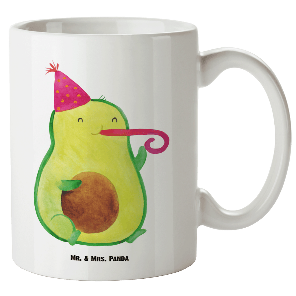 XL Tasse Avocado Feier XL Tasse, Große Tasse, Grosse Kaffeetasse, XL Becher, XL Teetasse, spülmaschinenfest, Jumbo Tasse, Groß, Avocado, Veggie, Vegan, Gesund, Party, Feierlichkeit, Feier, Fete, Geburtstag, Gute Laune, Tröte