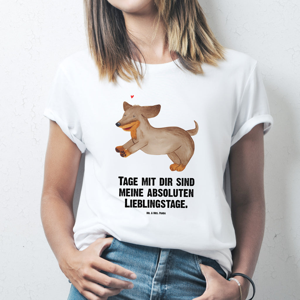 T-Shirt Standard Hund Dackel fröhlich T-Shirt, Shirt, Tshirt, Lustiges T-Shirt, T-Shirt mit Spruch, Party, Junggesellenabschied, Jubiläum, Geburstag, Herrn, Damen, Männer, Frauen, Schlafshirt, Nachthemd, Sprüche, Hund, Hundemotiv, Haustier, Hunderasse, Tierliebhaber, Hundebesitzer, Hunde, Dackel, Dachshund, happy dog