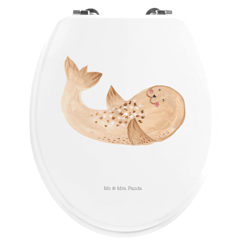 Motiv WC Sitz Robbe Liegen Klobrille, Klodeckel, Toilettendeckel, WC-Sitz, Toilette, Tiermotive, Gute Laune, lustige Sprüche, Tiere, Robbe, Robben, Seehund, Strand, Meerestier, Ostsee, Nordsee, Lachen, Freude