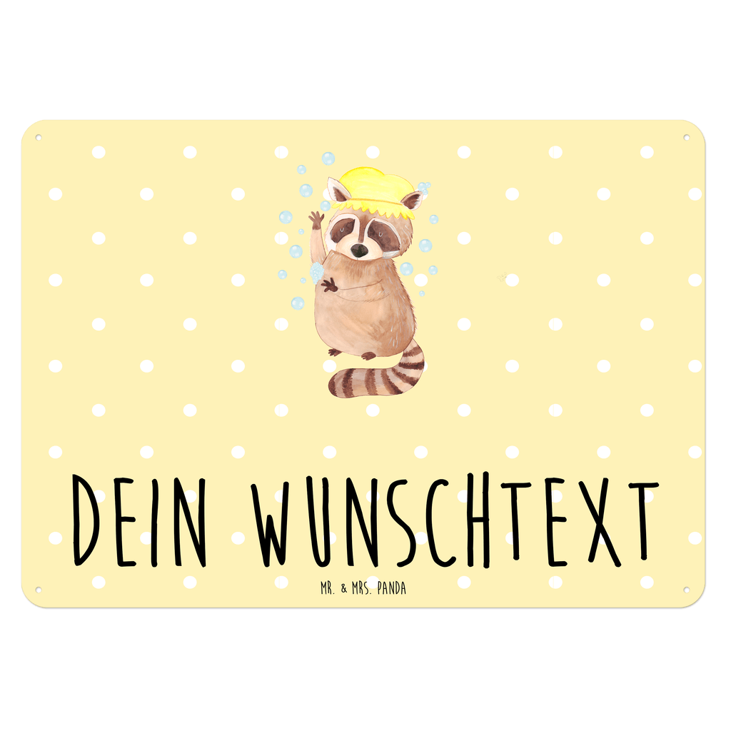 Personalisiertes Blechschild Waschbär Blechschild, Metallschild, Geschenk Schild, Schild, Magnet-Metall-Schild, Deko Schild, Wandschild, Wand-Dekoration, Türschild, Tiermotive, Gute Laune, lustige Sprüche, Tiere, Waschbär, Tagträumen, Plan, Fröhlich, waschen, Seifenblasen