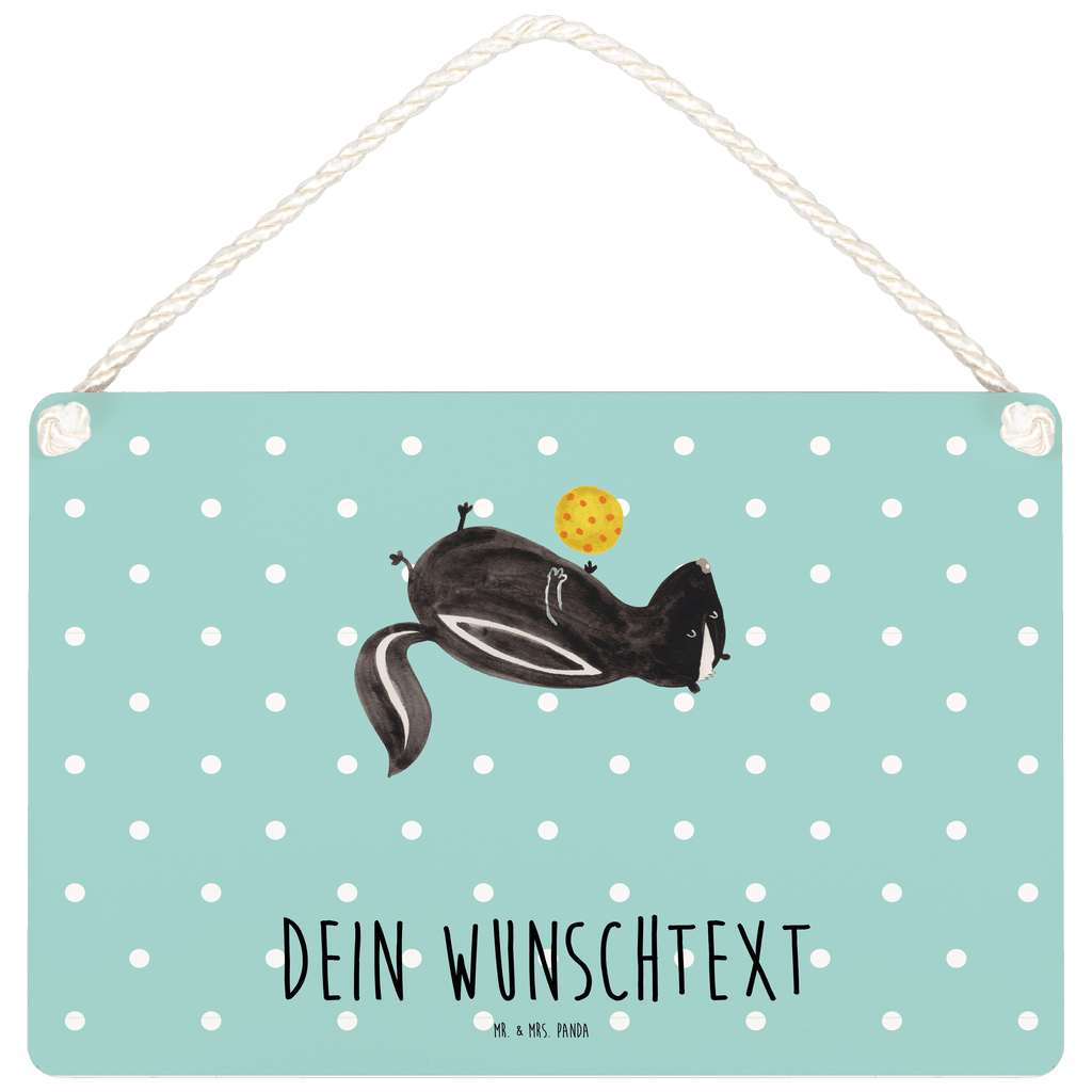 Personalisiertes Deko Schild Stinktier Ball Dekoschild, Deko Schild, Schild, Tür Schild, Türschild, Holzschild, Wandschild, Wanddeko, Stinktier, Skunk, Wildtier, Raubtier, Stinker, Stinki, verspielt, Weisheit