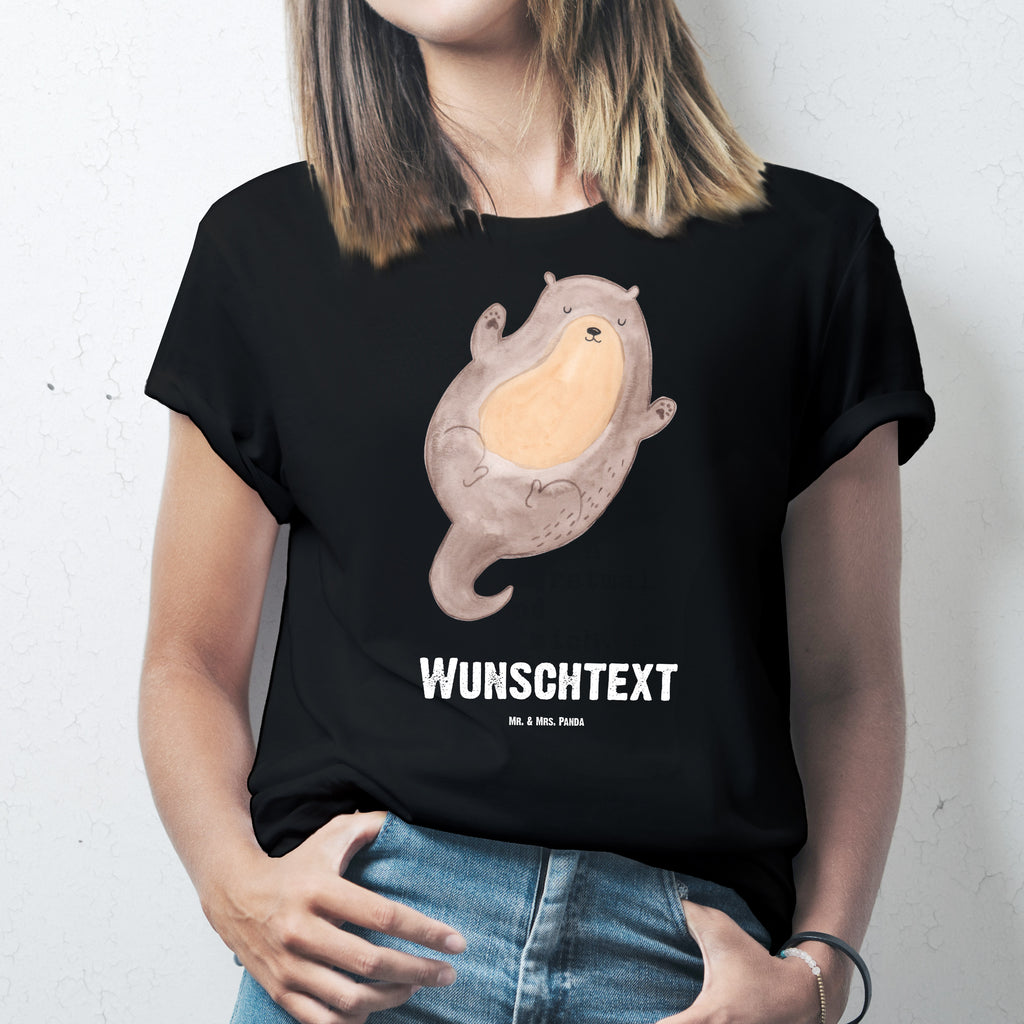 Personalisiertes T-Shirt Otter Umarmen T-Shirt Personalisiert, T-Shirt mit Namen, T-Shirt mit Aufruck, Männer, Frauen, Wunschtext, Bedrucken, Otter, Fischotter, Seeotter, Otter Seeotter See Otter