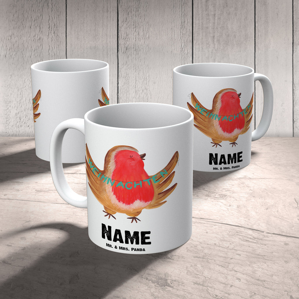 Personalisierte Tasse Rotkehlchen Weihnachten Personalisierte Tasse, Namenstasse, Wunschname, Personalisiert, Tasse, Namen, Drucken, Tasse mit Namen, Winter, Weihnachten, Weihnachtsdeko, Nikolaus, Advent, Heiligabend, Wintermotiv, Frohe Weihnachten, Weihnachtsmotiv, Weihnachtsgruß, Vogel, xmas