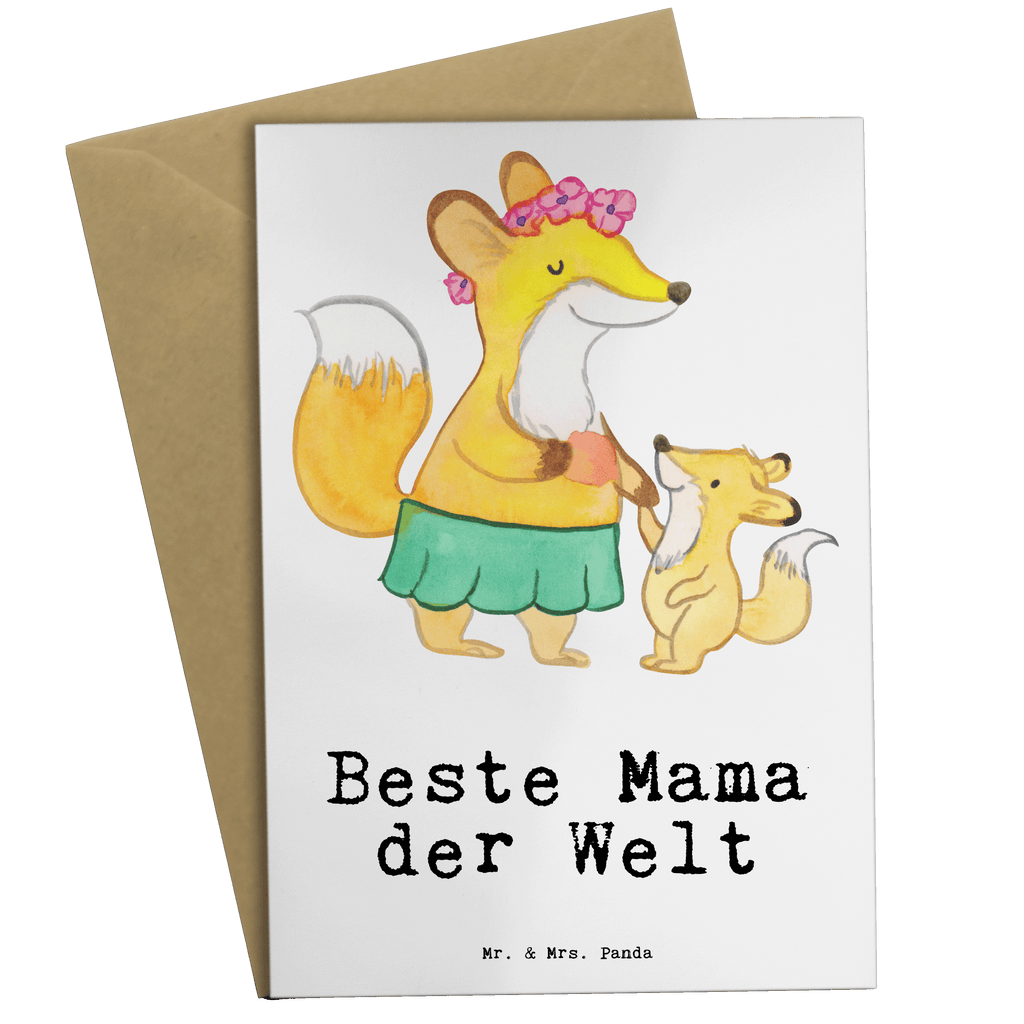 Grußkarte Fuchs Beste Mama der Welt Grußkarte, Klappkarte, Einladungskarte, Glückwunschkarte, Hochzeitskarte, Geburtstagskarte, Karte, Ansichtskarten, für, Dankeschön, Geschenk, Schenken, Geburtstag, Geburtstagsgeschenk, Geschenkidee, Danke, Bedanken, Mitbringsel, Freude machen, Geschenktipp, Mama, Mami, Mutter, Muttertag, Mutti, Ma, Tochter, Sohn, Beste Mama, Beste, Supermama