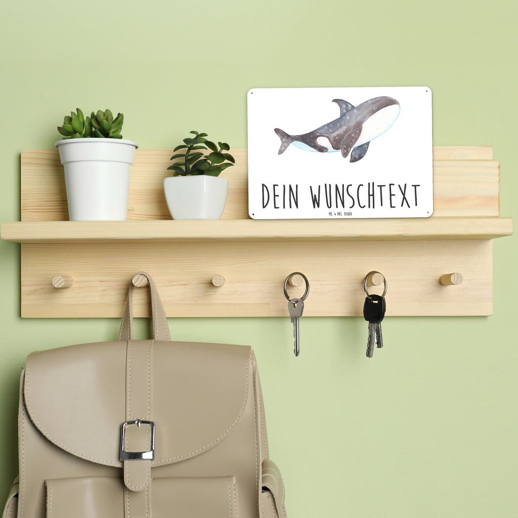 Personalisiertes Blechschild Orca Blechschild, Metallschild, Geschenk Schild, Schild, Magnet-Metall-Schild, Deko Schild, Wandschild, Wand-Dekoration, Türschild, Meerestiere, Meer, Urlaub, Orca, Orcas, Killerwal, Wal, Möglichkeiten, Büro, Arbeit, Motivation, Selbstliebe, Neustart, Startup