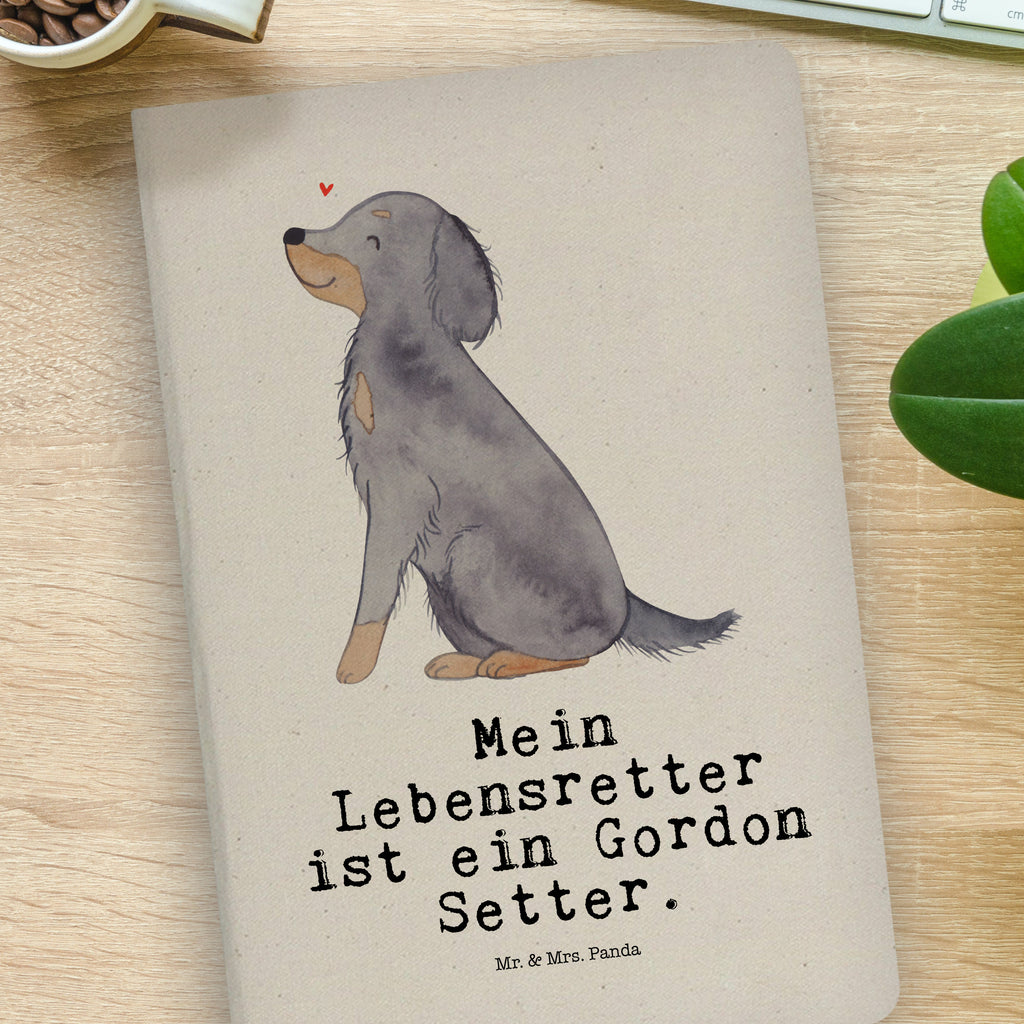 Baumwoll Notizbuch Gordon Setter Lebensretter Notizen, Eintragebuch, Tagebuch, Notizblock, Adressbuch, Journal, Kladde, Skizzenbuch, Notizheft, Schreibbuch, Schreibheft, Hund, Hunderasse, Rassehund, Hundebesitzer, Geschenk, Tierfreund, Schenken, Welpe, Gordon Shetter, Jagdhund