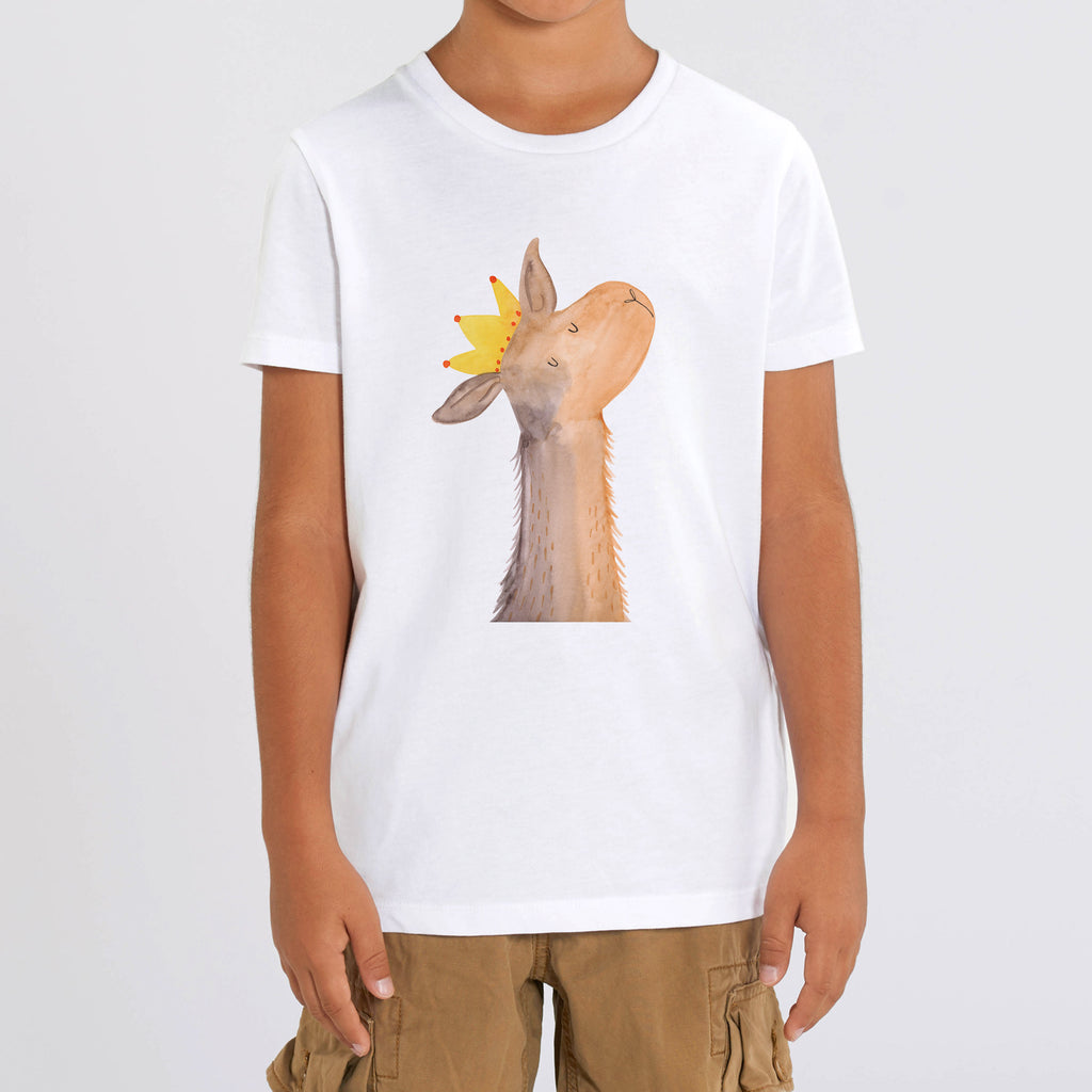 Organic Kinder T-Shirt Lamakopf König Kinder T-Shirt, Kinder T-Shirt Mädchen, Kinder T-Shirt Jungen, Lama, Alpaka, Lamas, König, Königin, Freundin, Mama, Papa, Büro Kollege, Kollegin, Chef, Vorgesetzter, Abi, Abitur