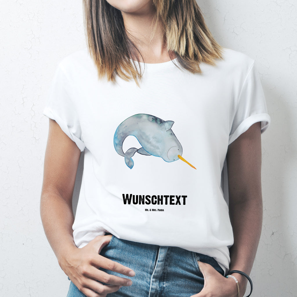 Personalisiertes T-Shirt Narwal T-Shirt Personalisiert, T-Shirt mit Namen, T-Shirt mit Aufruck, Männer, Frauen, Wunschtext, Bedrucken, Meerestiere, Meer, Urlaub, Narwal, Wal, Putzen, Hausfrau, Junggesellin, aufräumen, Kinderzimmer