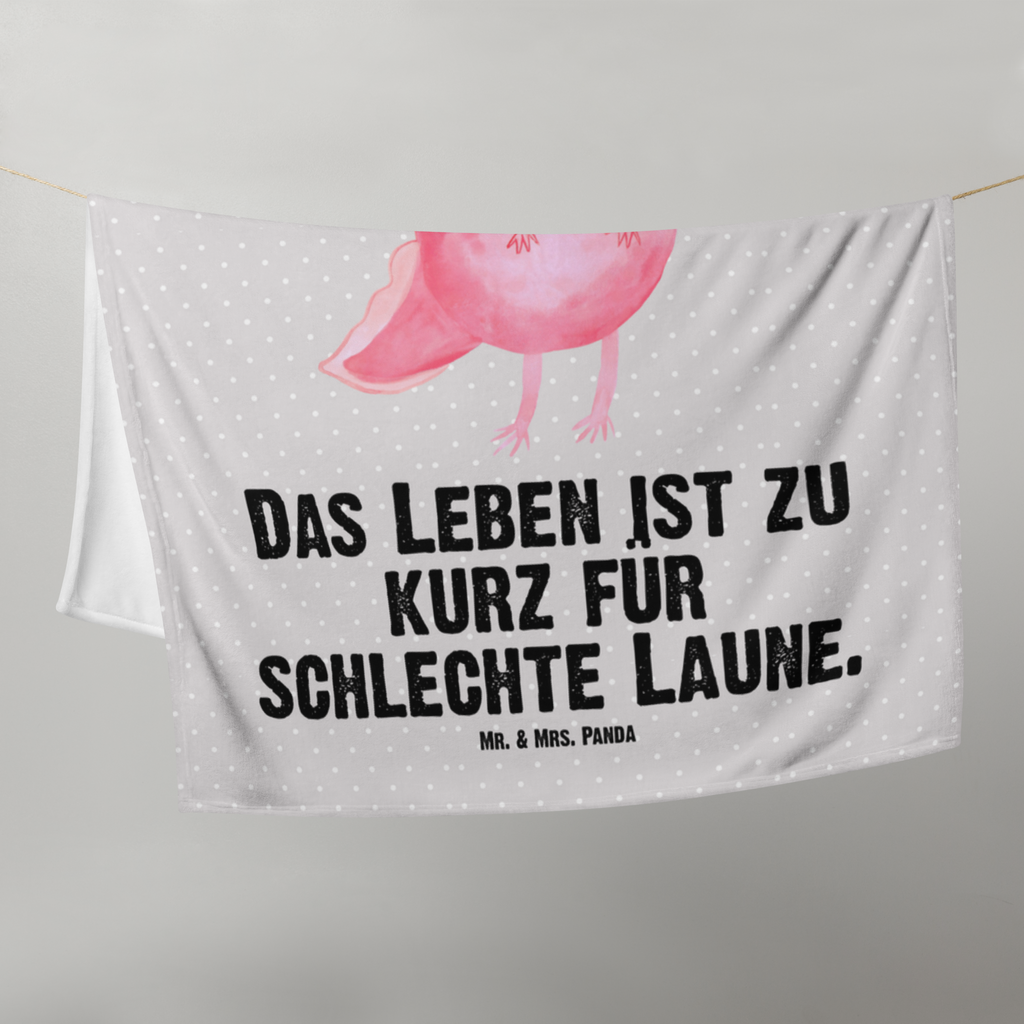 Babydecke Axolotl Glücklich Babydecke, Babygeschenk, Geschenk Geburt, Babyecke Kuscheldecke, Krabbeldecke, Axolotl, Molch, Axolot, Schwanzlurch, Lurch, Lurche, Motivation, gute Laune