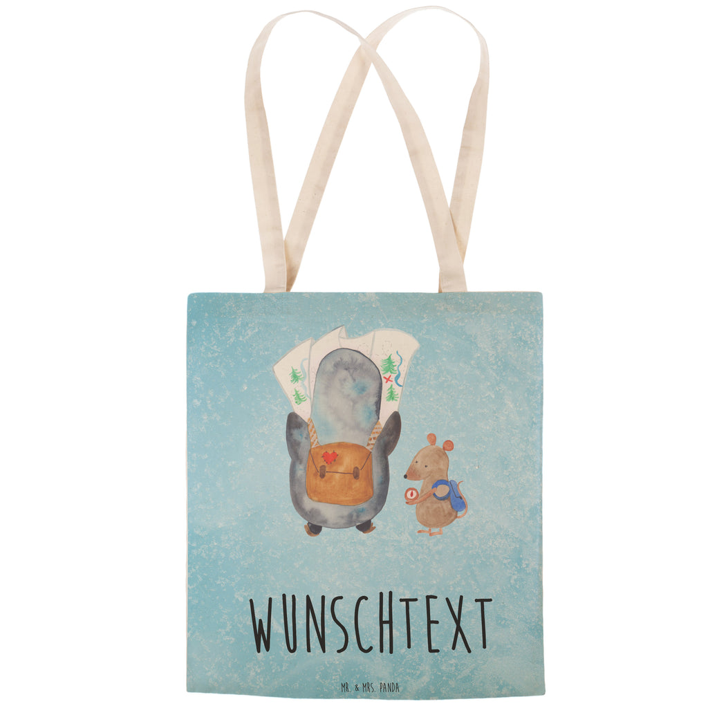 Personalisierte Einkaufstasche Pinguin & Maus Wanderer Personalisierte Tragetasche, Personalisierte Tasche, Personalisierter Beutel, Personalisierte Stofftasche, Personalisierte Baumwolltasche, Personalisierte Umhängetasche, Personalisierter Shopper, Personalisierte Einkaufstasche, Personalisierte Beuteltasche, Tragetasche mit Namen, Tasche mit Namen, Beutel mit Namen, Stofftasche mit Namen, Baumwolltasche mit Namen, Umhängetasche mit Namen, Shopper mit Namen, Einkaufstasche mit Namen, Beuteltasche, Wunschtext, Wunschnamen, Personalisierbar, Personalisierung, Pinguin, Pinguine, Abenteurer, Abenteuer, Roadtrip, Ausflug, Wanderlust, wandern