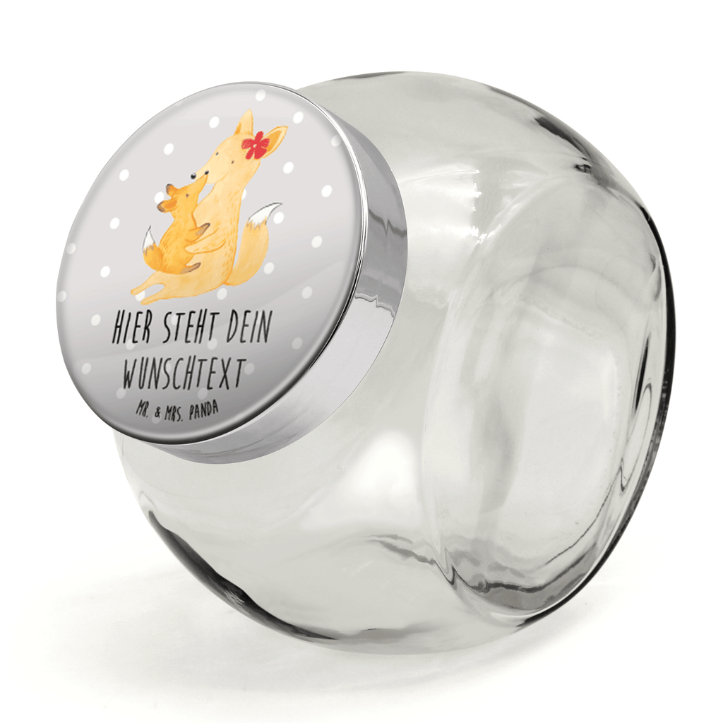 Personalisiertes Bonbonglas Fuchs Mama & Kind Vorratsdose, Vorratsbehälter, Süßigkeitenglas, Süßigkeitendose, Kaffeedose, Müslidose, Teedose, Keksbehälter, Keksedose, Glasdose, Glasbälter, Vorratsglas, Küchenbehälter, Aufbewahrungsdose, Aufbewahungsglas, Gewürzdose, Küchenorganizer, Snackdose, Familie, Vatertag, Muttertag, Bruder, Schwester, Mama, Papa, Oma, Opa, Mutter, Tochter, Lieblingstochter, Beste Tochter, Geschenk