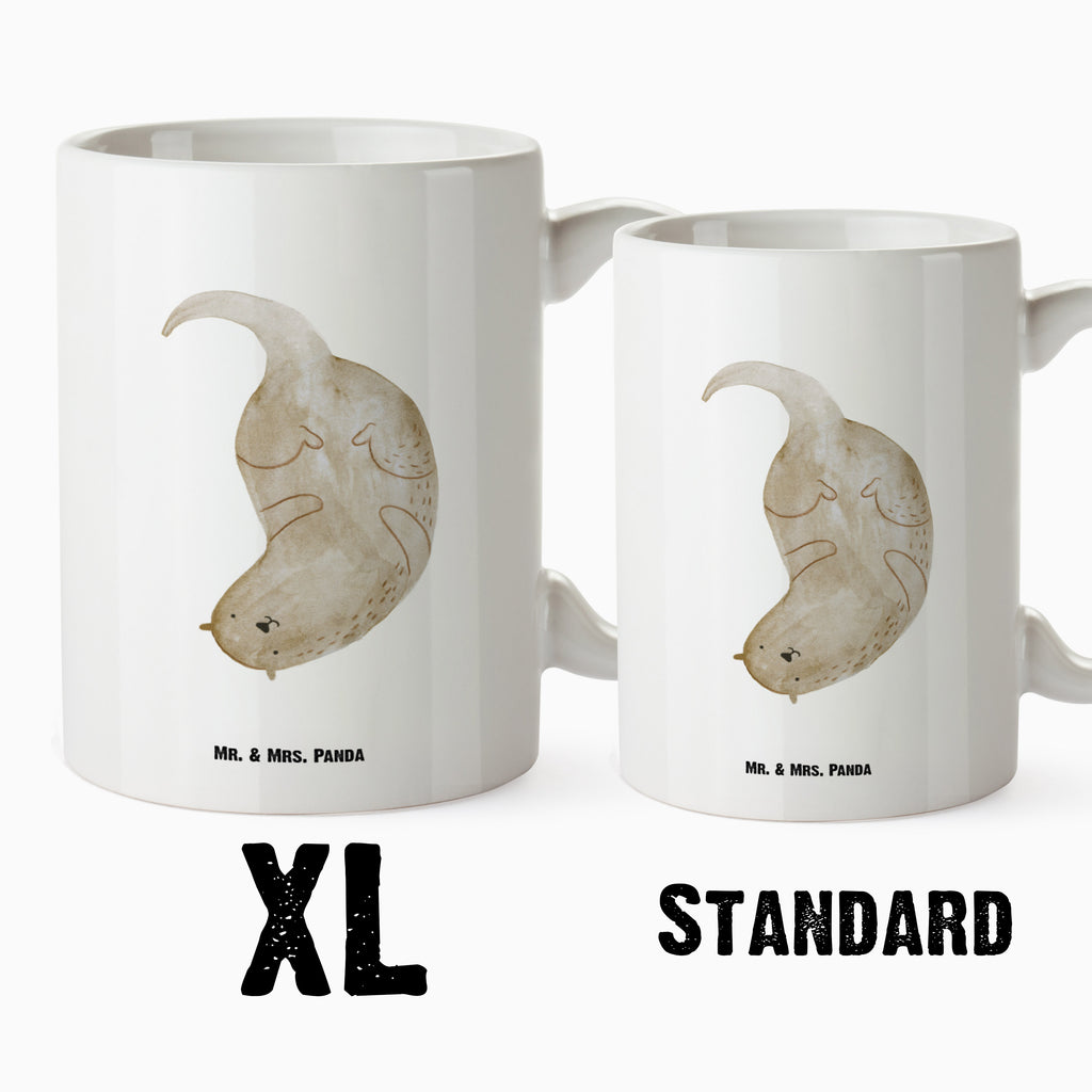 XL Tasse Otter kopfüber XL Tasse, Große Tasse, Grosse Kaffeetasse, XL Becher, XL Teetasse, spülmaschinenfest, Jumbo Tasse, Groß, Otter, Fischotter, Seeotter, Otter Seeotter See Otter