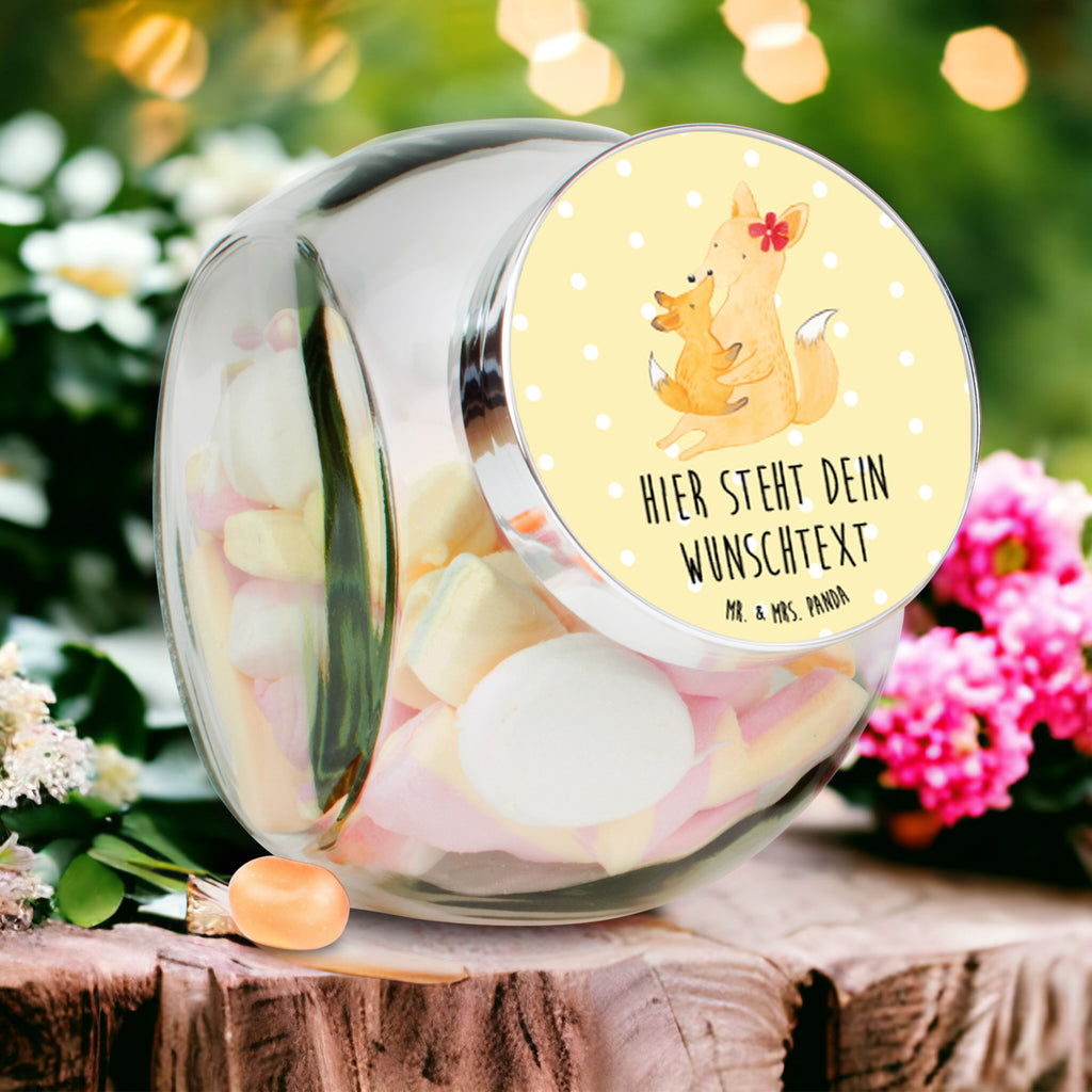 Personalisiertes Bonbonglas Fuchs Mama & Kind Vorratsdose, Vorratsbehälter, Süßigkeitenglas, Süßigkeitendose, Kaffeedose, Müslidose, Teedose, Keksbehälter, Keksedose, Glasdose, Glasbälter, Vorratsglas, Küchenbehälter, Aufbewahrungsdose, Aufbewahungsglas, Gewürzdose, Küchenorganizer, Snackdose, Familie, Vatertag, Muttertag, Bruder, Schwester, Mama, Papa, Oma, Opa, Mutter, Tochter, Lieblingstochter, Beste Tochter, Geschenk