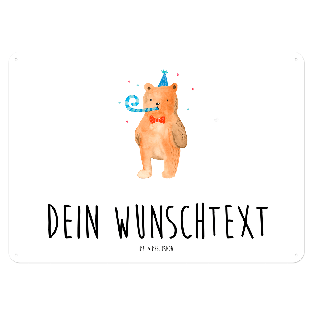 Personalisiertes Blechschild Bär Geburtstag Blechschild, Metallschild, Geschenk Schild, Schild, Magnet-Metall-Schild, Deko Schild, Wandschild, Wand-Dekoration, Türschild, Bär, Teddy, Teddybär, Happy Birthday, Alles Gute, Glückwunsch, Geburtstag