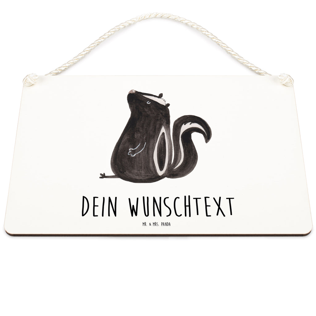 Personalisiertes Deko Schild Stinktier Sitzen Dekoschild, Deko Schild, Schild, Tür Schild, Türschild, Holzschild, Wandschild, Wanddeko, Stinktier, Skunk, Wildtier, Raubtier, Stinker, Stinki, Spruch, Büro, Recht, Besserwisser