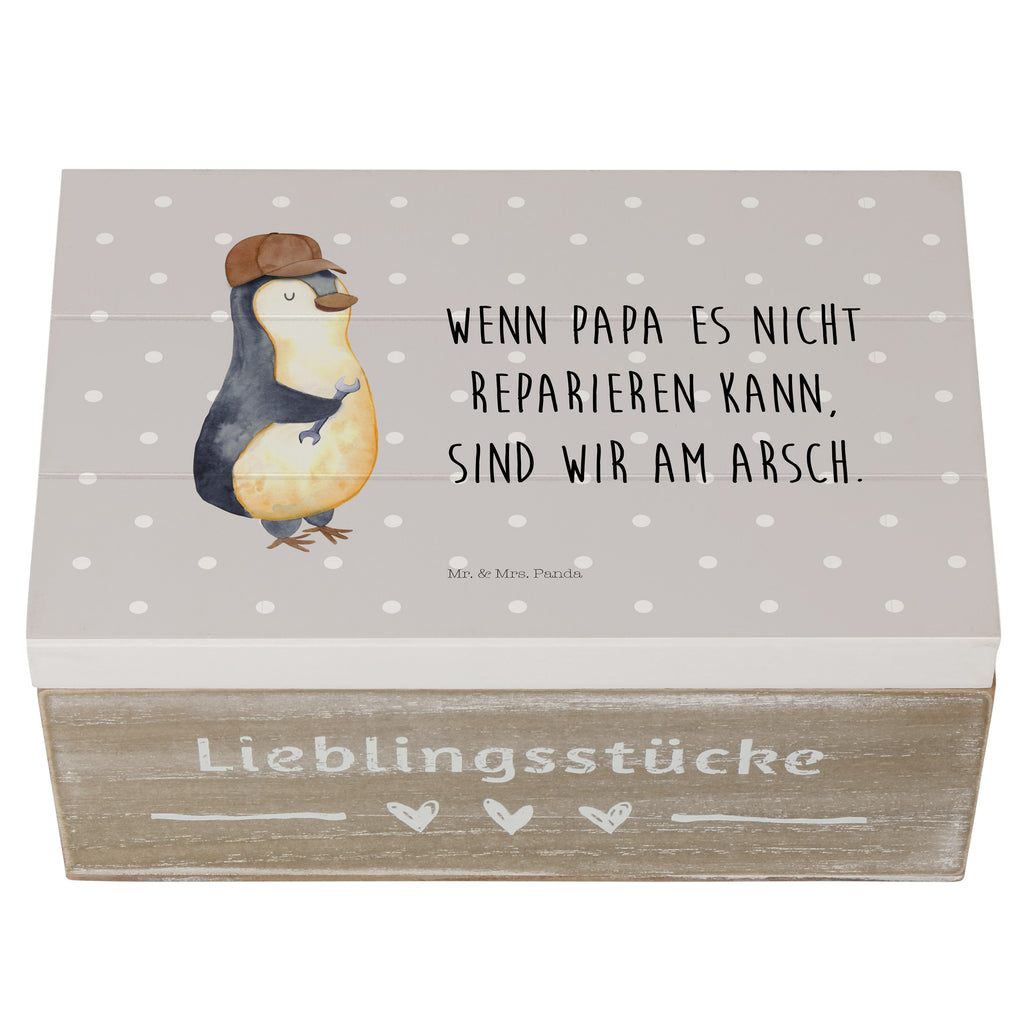 Holzkiste Wenn Papa es nicht reparieren kann, sind wir am Arsch Holzkiste, Kiste, Schatzkiste, Truhe, Schatulle, XXL, Erinnerungsbox, Erinnerungskiste, Dekokiste, Aufbewahrungsbox, Geschenkbox, Geschenkdose, Familie, Vatertag, Muttertag, Bruder, Schwester, Mama, Papa, Oma, Opa, Vater, Geschenk Papa, Bester Papa der Welt