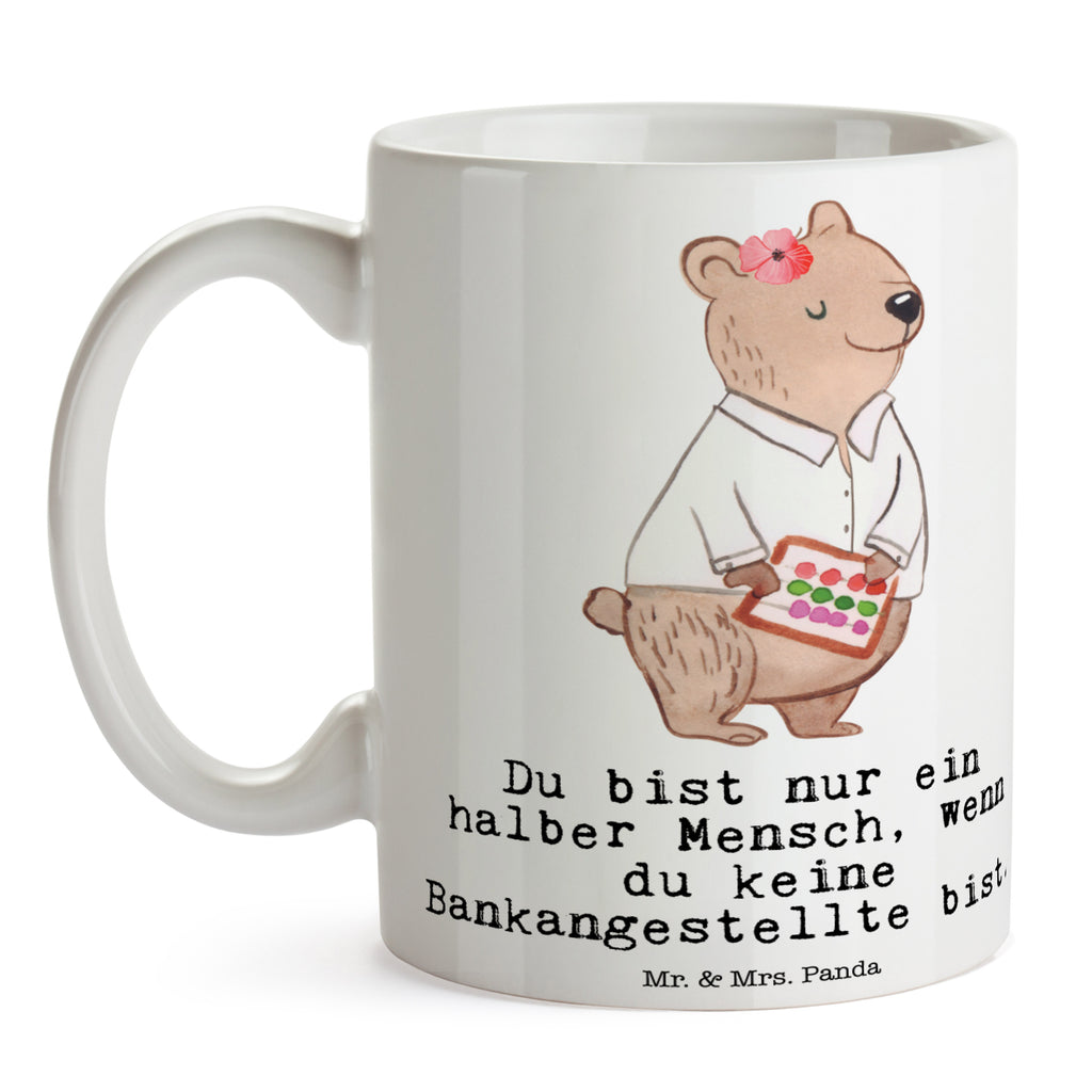 Tasse Bankangestellte mit Herz Tasse, Kaffeetasse, Teetasse, Becher, Kaffeebecher, Teebecher, Keramiktasse, Porzellantasse, Büro Tasse, Geschenk Tasse, Tasse Sprüche, Tasse Motive, Kaffeetassen, Tasse bedrucken, Designer Tasse, Cappuccino Tassen, Schöne Teetassen, Beruf, Ausbildung, Jubiläum, Abschied, Rente, Kollege, Kollegin, Geschenk, Schenken, Arbeitskollege, Mitarbeiter, Firma, Danke, Dankeschön, Bankangestellte, Bankfachfrau, Bänkerin, Bankberaterin