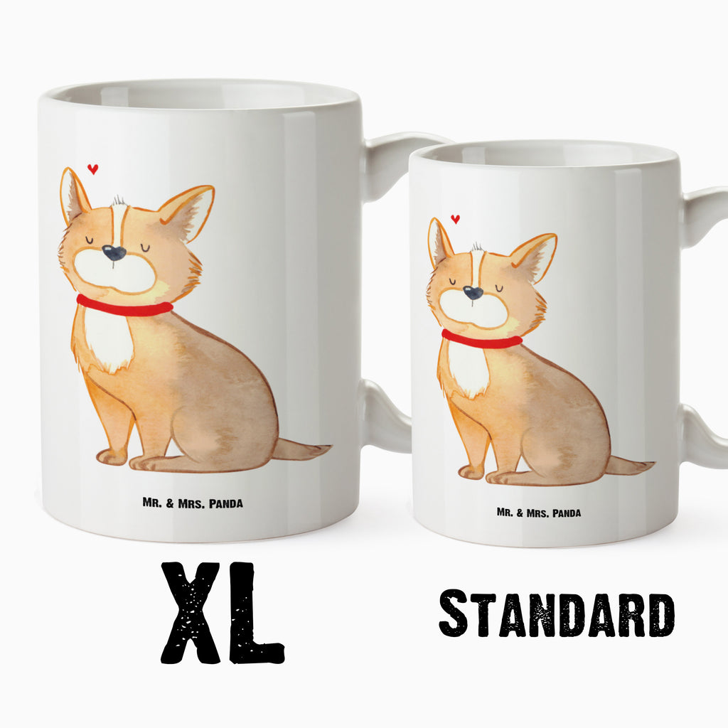 XL Tasse Hundeglück XL Tasse, Große Tasse, Grosse Kaffeetasse, XL Becher, XL Teetasse, spülmaschinenfest, Jumbo Tasse, Groß, Hund, Hundemotiv, Haustier, Hunderasse, Tierliebhaber, Hundebesitzer, Sprüche, Corgie, Hundeliebe, Spruch, Hundemama, Liebe