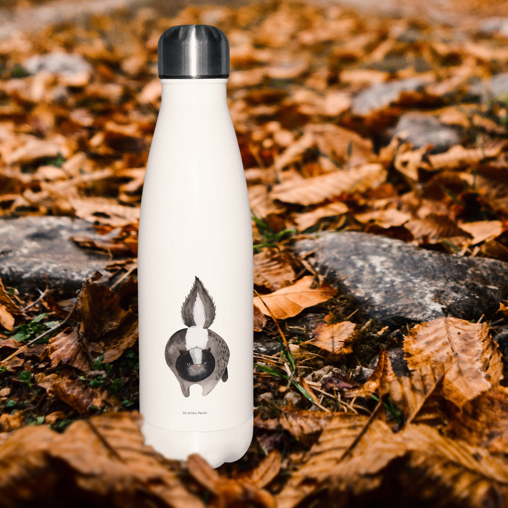 Thermosflasche Stinktier Angriff Isolierflasche, Thermoflasche, Trinkflasche, Thermos, Edelstahl, Stinktier, Skunk, Wildtier, Raubtier, Stinker, Stinki, wütend, Drohung