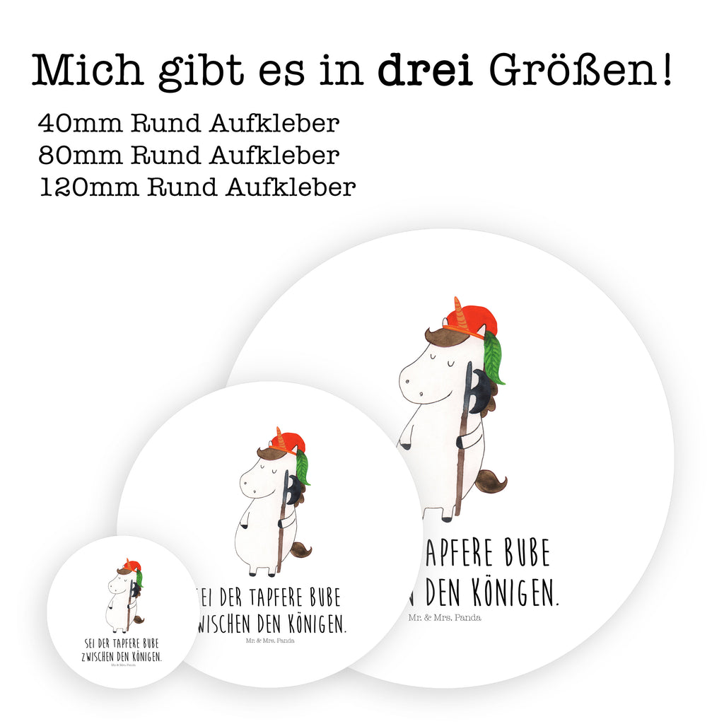 Rund Aufkleber Einhorn Bube Sticker, Aufkleber, Etikett, Kinder, rund, Einhorn, Einhörner, Einhorn Deko, Pegasus, Unicorn, Bube, Mittelalter