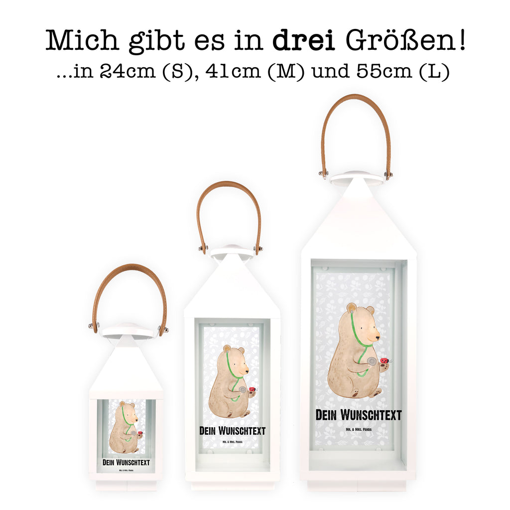 Personalisierte Deko Laterne Bär Arzt Gartenlampe, Gartenleuchte, Gartendekoration, Gartenlicht, Laterne kleine Laternen, XXL Laternen, Laterne groß, Bär, Teddy, Teddybär, Arzt, Ärztin, Doktor, Professor, Doktorin, Professorin