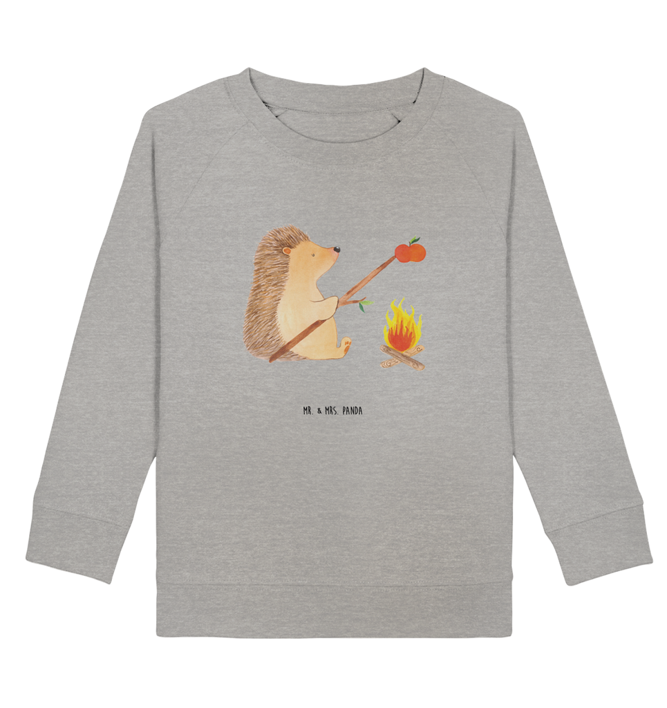 Organic Kinder Pullover Igel grillt Kinder Pullover, Kinder Sweatshirt, Jungen, Mädchen, Tiermotive, Gute Laune, lustige Sprüche, Tiere, Igel, Grillen, Ziele, Motivation, arbeitslos, Sinn des Lebens, Spruch