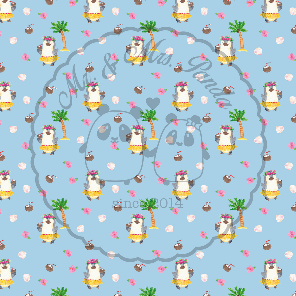 Sherpa Kuscheldecke Pinguin Kokosnuss Muster Pinguin, Aloha, Hawaii, Urlaub, Kokosnuss, Pinguine