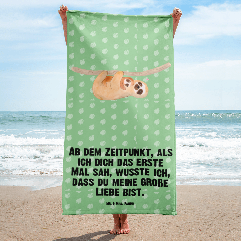 XL Badehandtuch Faultier mit Kind Handtuch, Badetuch, Duschtuch, Strandtuch, Saunatuch, Faultier, Faultier Geschenk, Faultier Deko, Kind, Baby, Liebe, Mutter, Mama, Geburt, Kinder, Faulheit, Spaß, Niedlichkeit