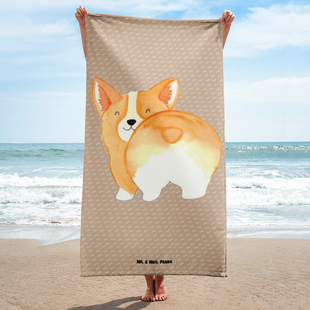 XL Badehandtuch Corgi Po Handtuch, Badetuch, Duschtuch, Strandtuch, Saunatuch, Hund, Hundemotiv, Haustier, Hunderasse, Tierliebhaber, Hundebesitzer, Sprüche, Corgie, Hundeliebe, Motivation, Selbstliebe, Spruch