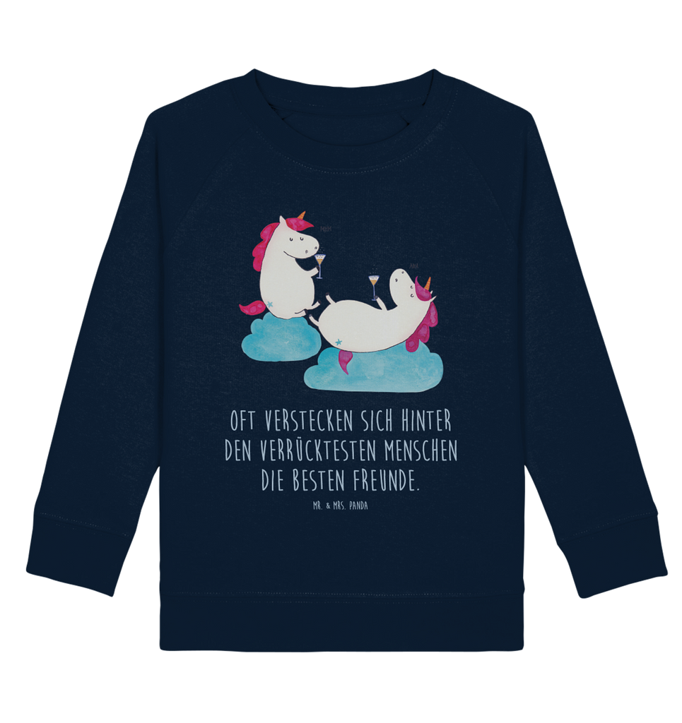 Organic Kinder Pullover Einhörner Sekt Kinder Pullover, Kinder Sweatshirt, Jungen, Mädchen, Einhorn, Einhörner, Einhorn Deko, Pegasus, Unicorn, Freundinnen, Freundin, BFF, Sekt, Mädelsabend, Spaß, Party, Korken, Anstoßen, Beste