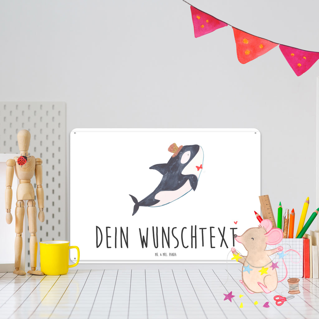 Personalisiertes Blechschild Orca Zylinder Blechschild, Metallschild, Geschenk Schild, Schild, Magnet-Metall-Schild, Deko Schild, Wandschild, Wand-Dekoration, Türschild, Meerestiere, Meer, Urlaub, Narwal, Glitter, Konfetti, Glitzer, Geburtstag, Feier, Fete, Fest, Glückwunsch, Orca