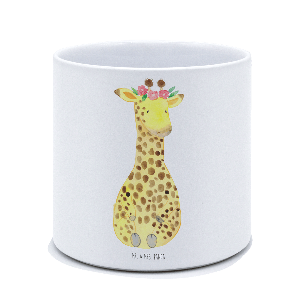 XL Blumentopf Giraffe Blumenkranz Bumentopf, Xl Blumentopf, Blumentopf Gross, Übertopf, Pflanztopf, Keramiktopf, Kräutertopf, Topf, Pflanzkübel, Blumenübertopf, Afrika, Wildtiere, Giraffe, Blumenkranz, Abenteurer, Selbstliebe, Freundin