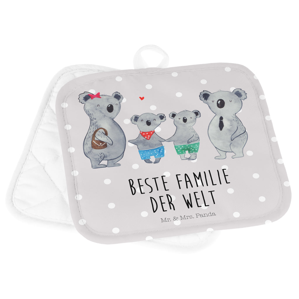 2er Set Topflappen  Koala Familie zwei Topflappen, Topfuntersetzer, Ofenhandschuh, Topflappen Set, Topflappen lustig, Topflappen mit Spruch, Familie, Vatertag, Muttertag, Bruder, Schwester, Mama, Papa, Oma, Opa, Koala, Koalabär, beste Familie, Familienzeit, Familienleben, Koalafamilie, Lieblingsfamilie