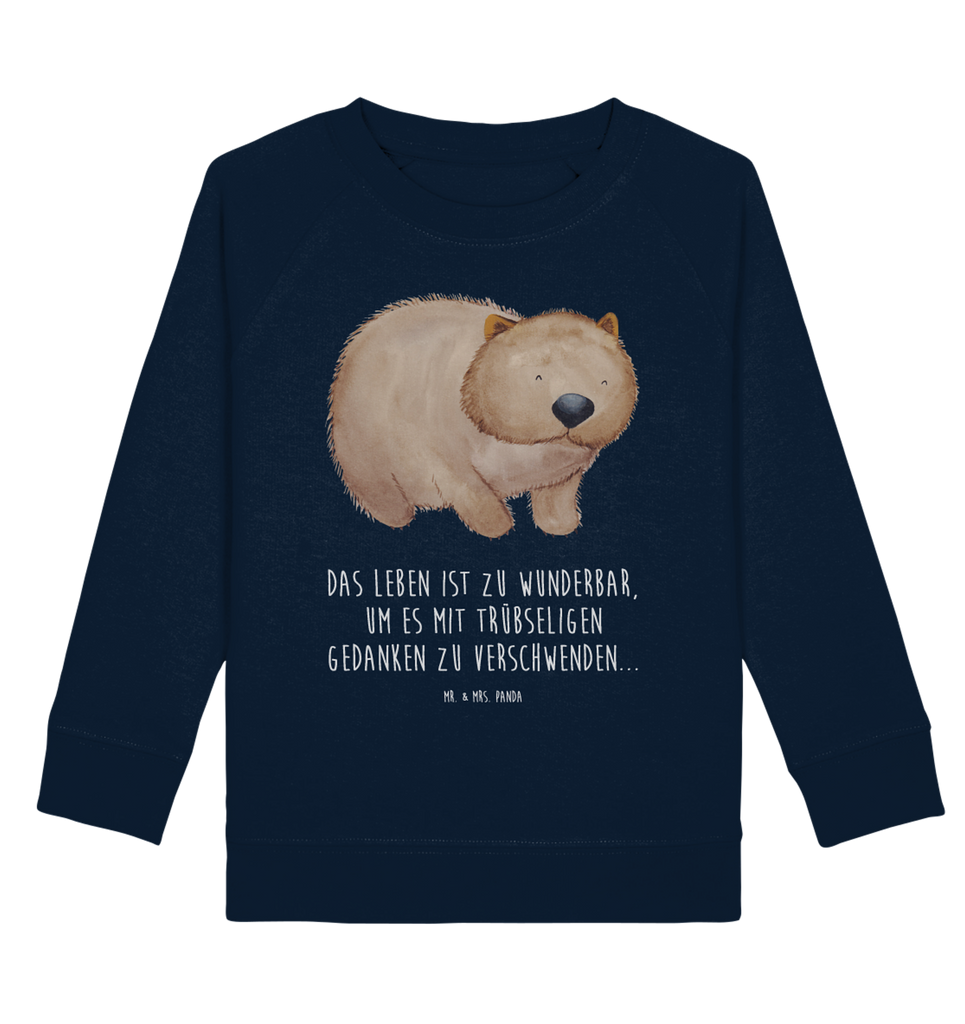 Organic Kinder Pullover Wombat Kinder Pullover, Kinder Sweatshirt, Jungen, Mädchen, Tiermotive, Gute Laune, lustige Sprüche, Tiere, Wombat, Das Leben ist schön, Motivation, Spruch, Australien