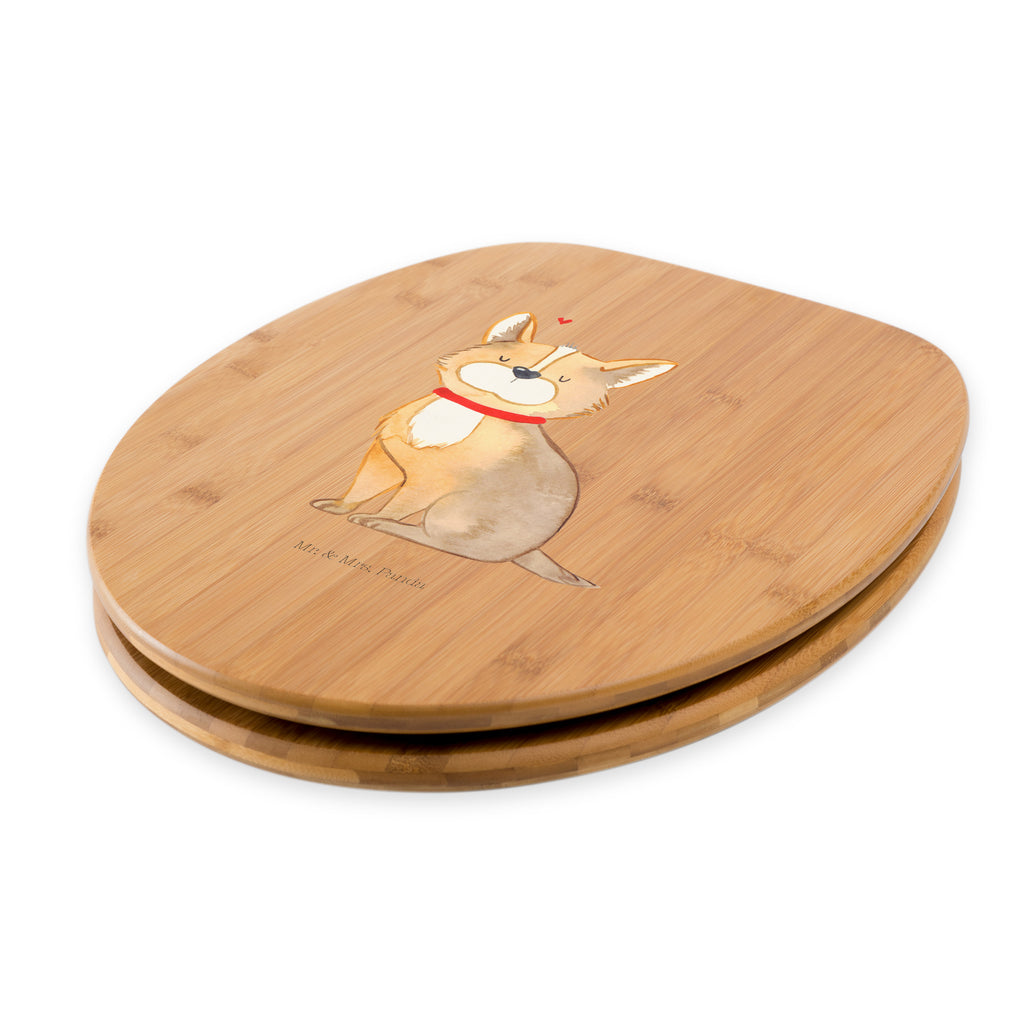 Motiv WC Sitz Hund Glück Klobrille, Klodeckel, Toilettendeckel, WC-Sitz, Toilette, Hund, Hundemotiv, Haustier, Hunderasse, Tierliebhaber, Hundebesitzer, Sprüche, Corgie, Hundeliebe, Spruch, Hundemama, Liebe