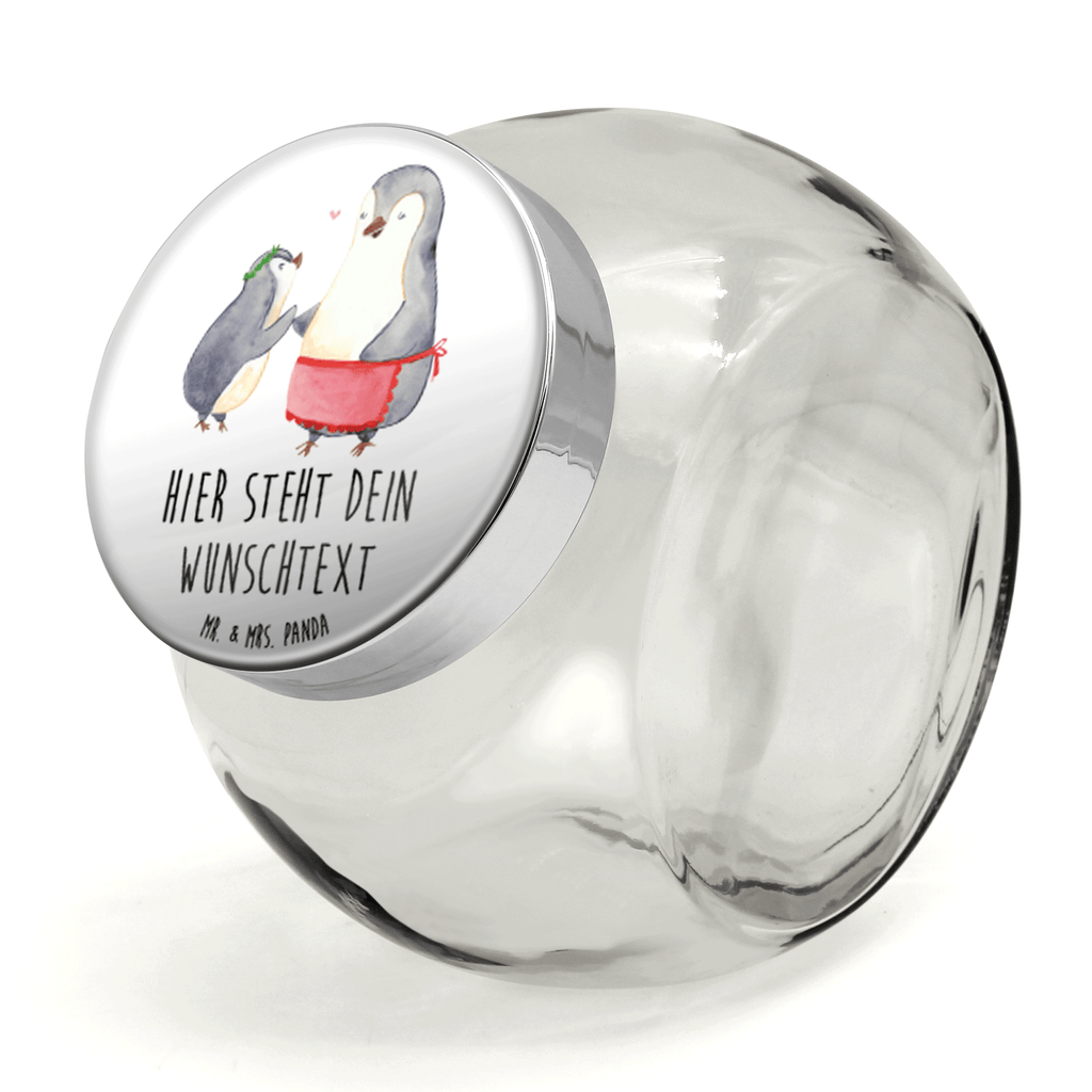 Personalisiertes Bonbonglas Pinguin mit Kind Vorratsdose, Vorratsbehälter, Süßigkeitenglas, Süßigkeitendose, Kaffeedose, Müslidose, Teedose, Keksbehälter, Keksedose, Glasdose, Glasbälter, Vorratsglas, Küchenbehälter, Aufbewahrungsdose, Aufbewahungsglas, Gewürzdose, Küchenorganizer, Snackdose, Familie, Vatertag, Muttertag, Bruder, Schwester, Mama, Papa, Oma, Opa, Geschenk, Mami, Mutti, Mutter, Geburststag