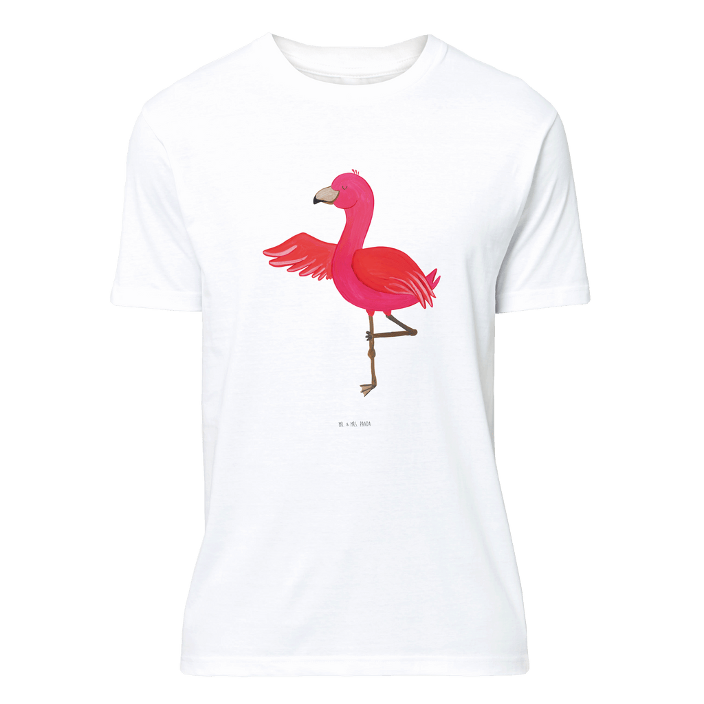 T-Shirt Standard Flamingo Yoga T-Shirt, Shirt, Tshirt, Lustiges T-Shirt, T-Shirt mit Spruch, Party, Junggesellenabschied, Jubiläum, Geburstag, Herrn, Damen, Männer, Frauen, Schlafshirt, Nachthemd, Sprüche, Flamingo, Vogel, Yoga, Namaste, Achtsamkeit, Yoga-Übung, Entspannung, Ärger, Aufregen, Tiefenentspannung