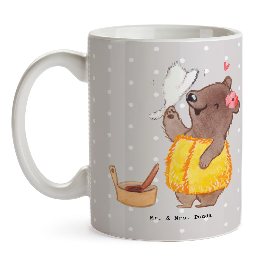 Tasse Saunameisterin mit Herz Tasse, Kaffeetasse, Teetasse, Becher, Kaffeebecher, Teebecher, Keramiktasse, Porzellantasse, Büro Tasse, Geschenk Tasse, Tasse Sprüche, Tasse Motive, Kaffeetassen, Tasse bedrucken, Designer Tasse, Cappuccino Tassen, Schöne Teetassen, Beruf, Ausbildung, Jubiläum, Abschied, Rente, Kollege, Kollegin, Geschenk, Schenken, Arbeitskollege, Mitarbeiter, Firma, Danke, Dankeschön