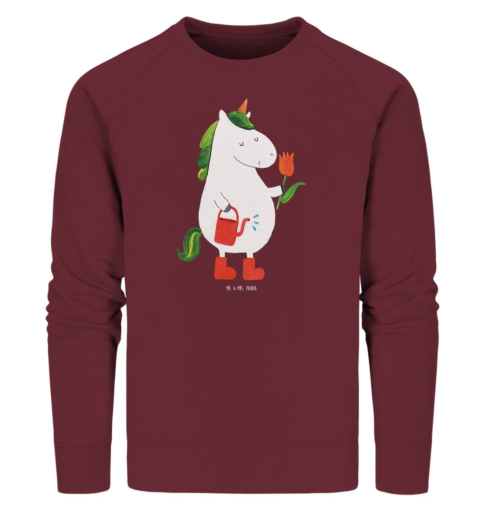 Organic Pullover Einhorn Gärtner Pullover, Pullover Männer, Pullover Frauen, Sweatshirt, Sweatshirt Männer, Sweatshirt Frauen, Unisex, Einhorn, Einhörner, Einhorn Deko, Pegasus, Unicorn, Luftballon, Gießkanne, Giesskanne, Lebenslust, Freude, Blume, Freundin, Garten, Stiefel