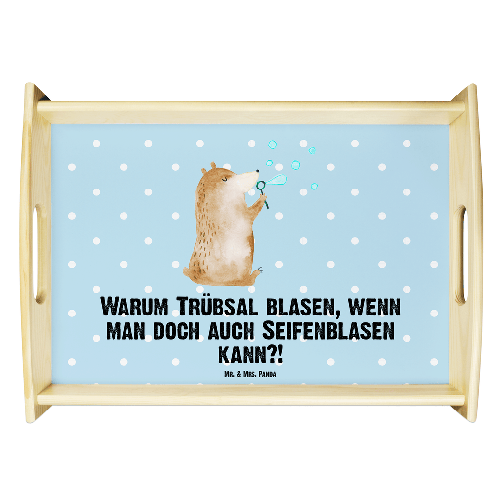 Serviertablett Bär Seifenblasen Serviertablett, Tablett, Holztablett, Küchentablett, Dekotablett, Frühstückstablett, Bär, Teddy, Teddybär, Seifenblasen Bär Lustig Sein Glücklich Traurig Happy