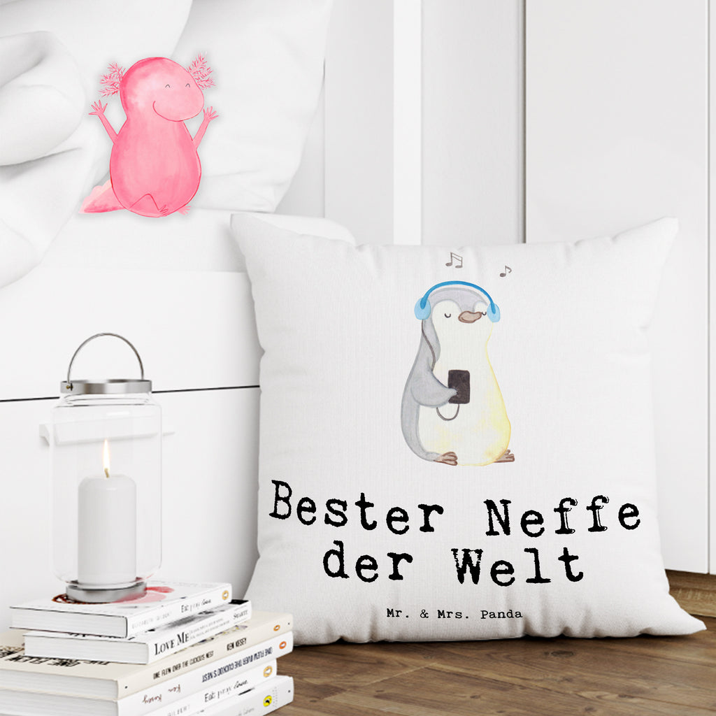 40x40 Kissen Pinguin Bester Neffe der Welt Kissenhülle, Kopfkissen, Sofakissen, Dekokissen, Motivkissen, für, Dankeschön, Geschenk, Schenken, Geburtstag, Geburtstagsgeschenk, Geschenkidee, Danke, Bedanken, Mitbringsel, Freude machen, Geschenktipp, Neffe, Onkel, Tante, Patentante, Patentonkel, Patenkind, Taufe, Sohn der Schwester, Sohn des Bruders, Bester