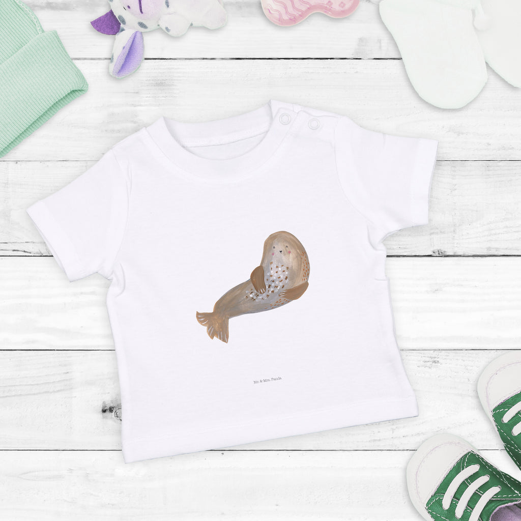 Organic Baby Shirt Robbe Lachen Baby T-Shirt, Jungen Baby T-Shirt, Mädchen Baby T-Shirt, Shirt, Tiermotive, Gute Laune, lustige Sprüche, Tiere, Robbe, Robben, Seehund, Strand, Meerestier, Ostsee, Nordsee