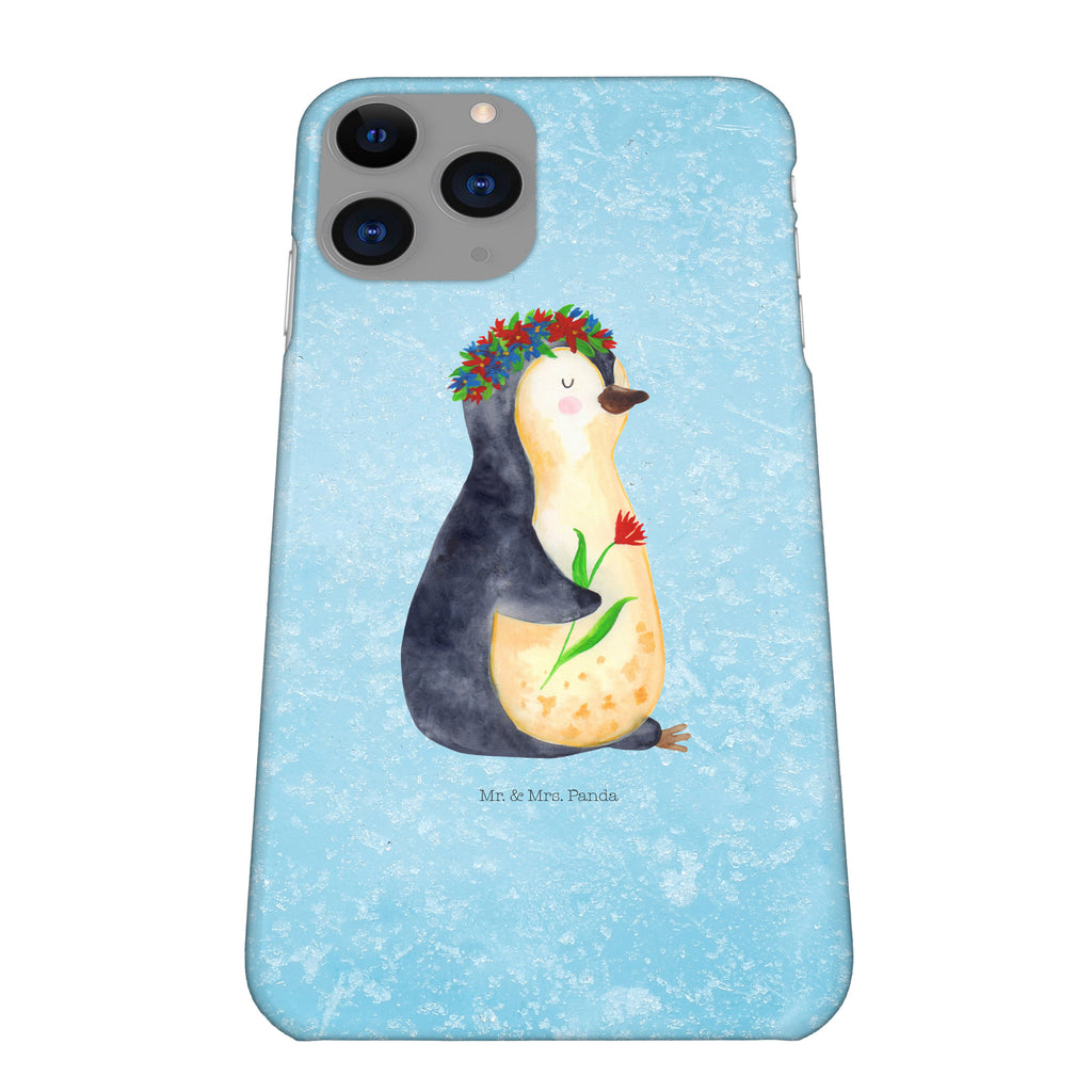 Handyhülle Pinguin Blumen Handyhülle, Handycover, Cover, Handy, Hülle, Iphone 10, Iphone X, Pinguin, Pinguine, Blumenkranz, Universum, Leben, Wünsche, Ziele, Lebensziele, Motivation, Lebenslust, Liebeskummer, Geschenkidee