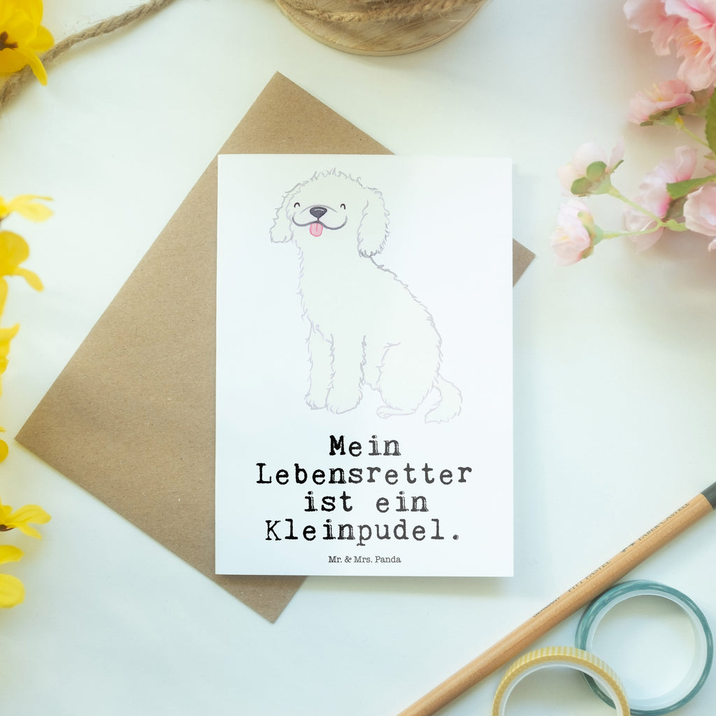 Grußkarte Kleinpudel Lebensretter Grußkarte, Klappkarte, Einladungskarte, Glückwunschkarte, Hochzeitskarte, Geburtstagskarte, Karte, Ansichtskarten, Hund, Hunderasse, Rassehund, Hundebesitzer, Geschenk, Tierfreund, Schenken, Welpe, Pudel, Kleinpudel