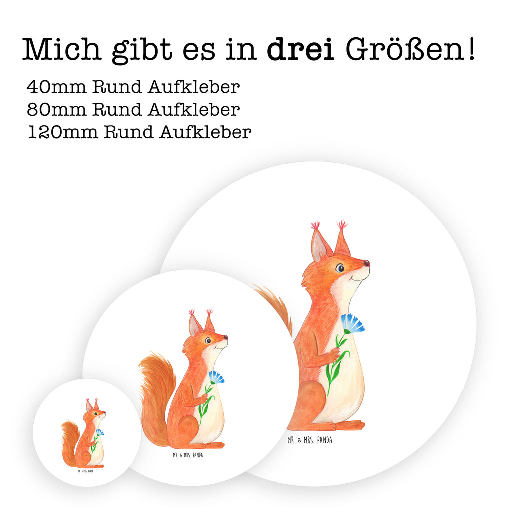 Rund Aufkleber Eichhörnchen Blume Sticker, Aufkleber, Etikett, Tiermotive, Gute Laune, lustige Sprüche, Tiere, Eichhörnchen, Eichhorn, Spruch positiv, Lachen, Spaß, Motivation Sprüche, Motivation Bilder, glücklich Spruch, Spruch Deko